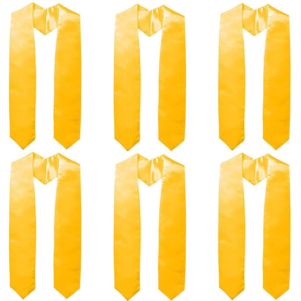 9292 6 Pack Unisex Adult Plain Graduation Stole Sash 72" Honor Stoles